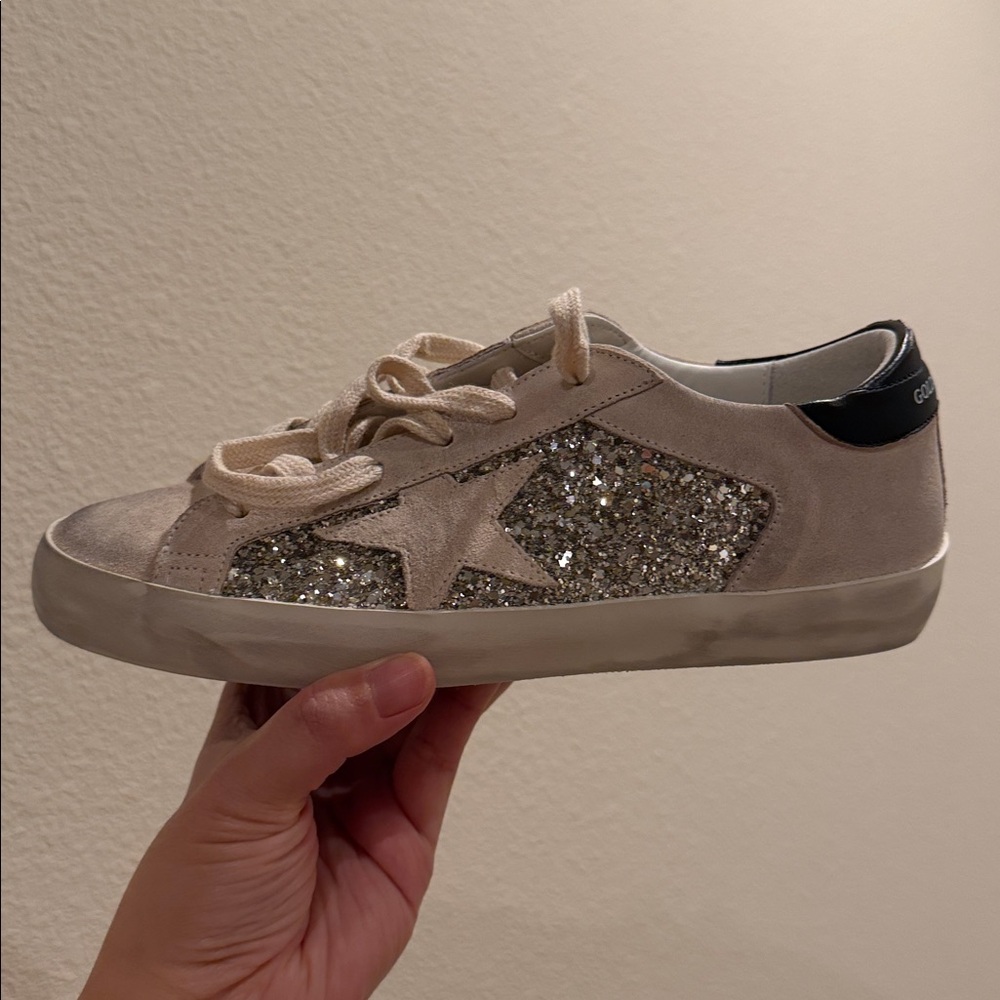 Golden Goose Women’s Distressed Super-Star Double Quarter Sneakers - Picture 4 of 13